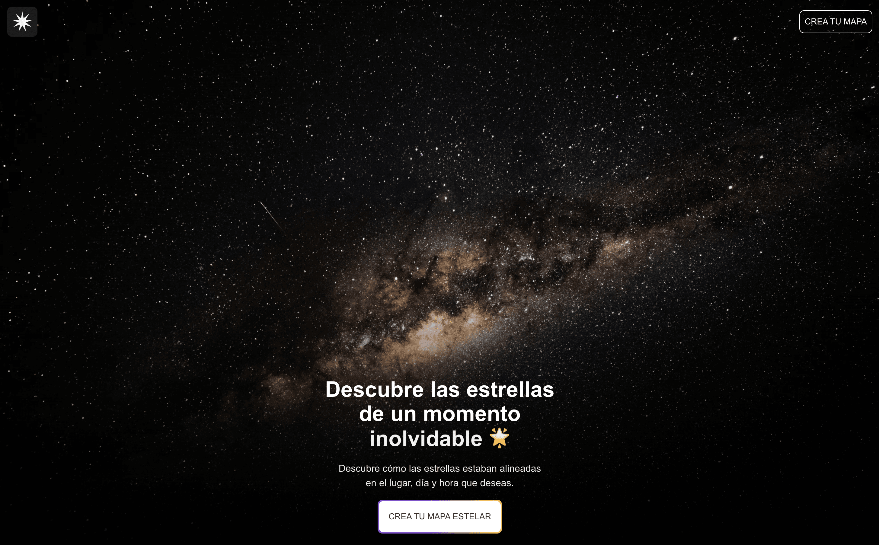 Vista del sitio web de Tu Cielo de Noche